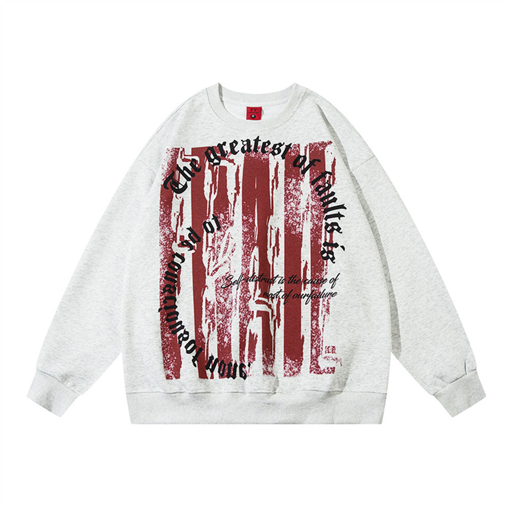 Abstract Pattern Printed Loose Sweatshirt