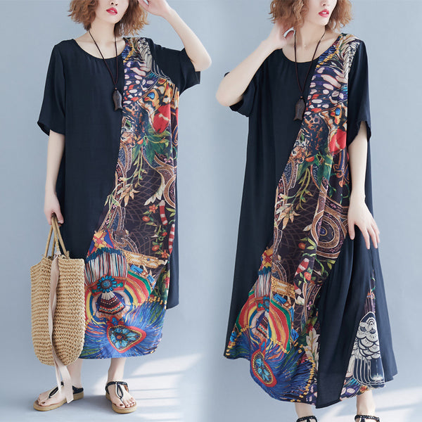 Long Black Holiday Beach Dress