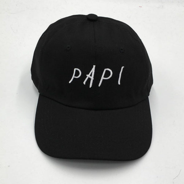 Pink White Black Alphabet Embroidery Papi Baseball Cap