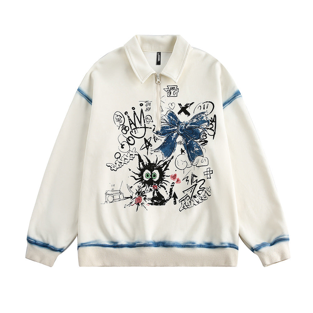 Fashion Graffiti Outline Sweater For Men And Women