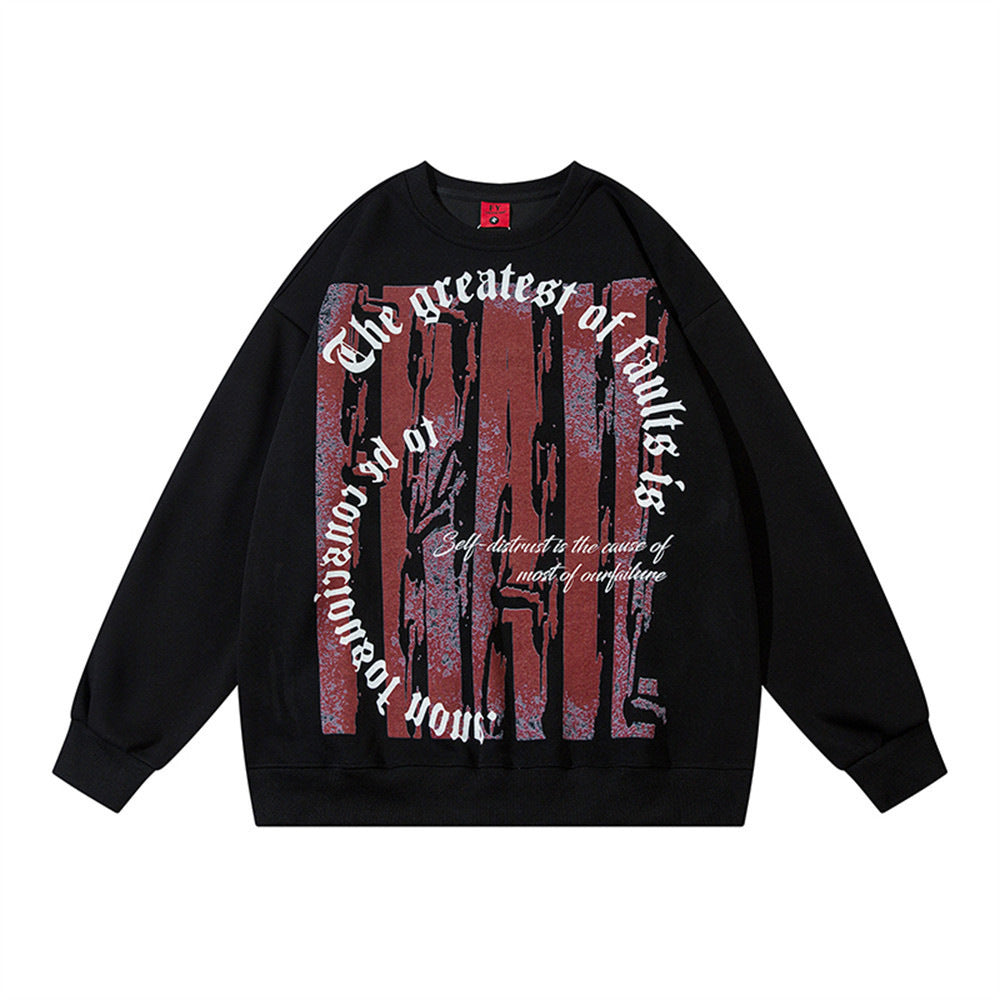 Abstract Pattern Printed Loose Sweatshirt