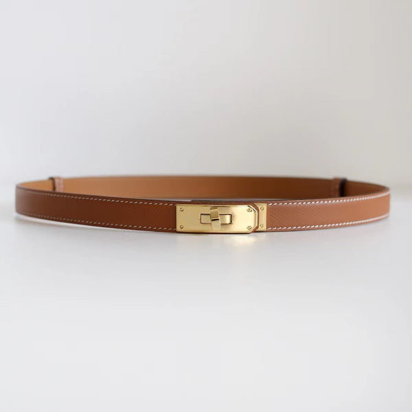 Rotating Buckle Leather Thin Belt All-match Women's Belt