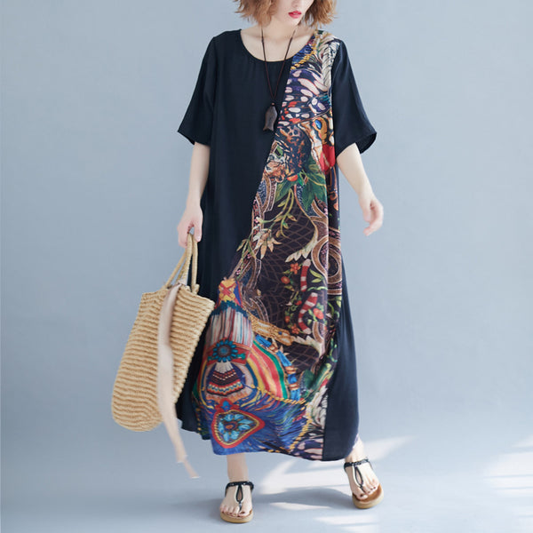 Long Black Holiday Beach Dress