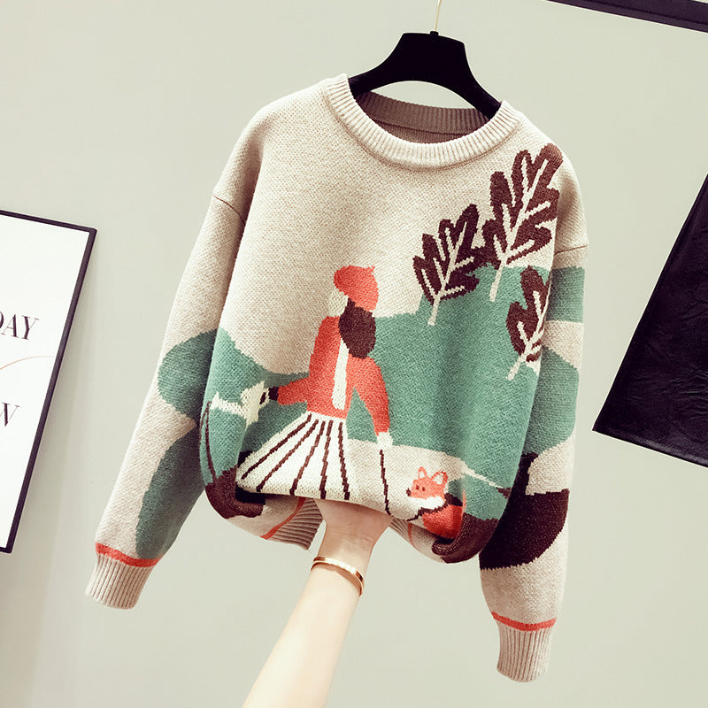 Retro Hong Kong Style Mock Neck Sweater Women