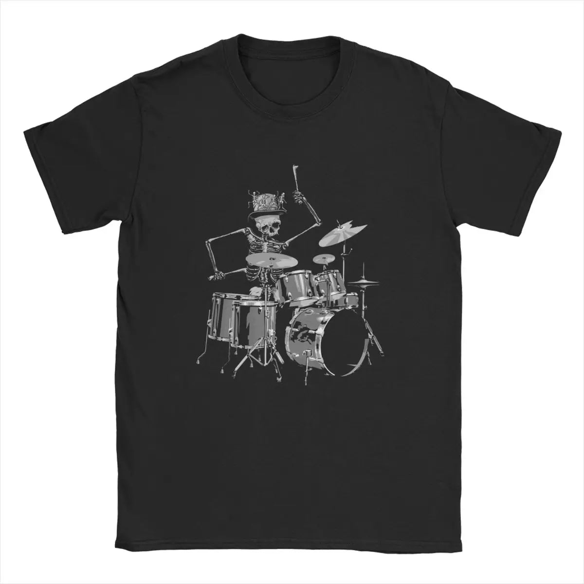 Skeleton Drum Kit Hat Music Band T-Shirts