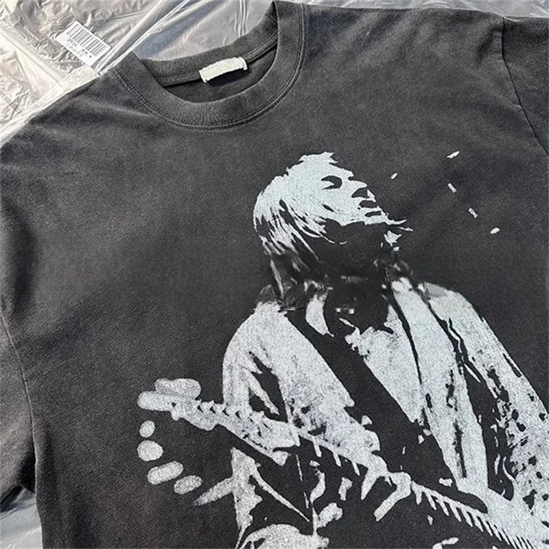 Kurt Cobain Playing Guitar Loose T Shirt