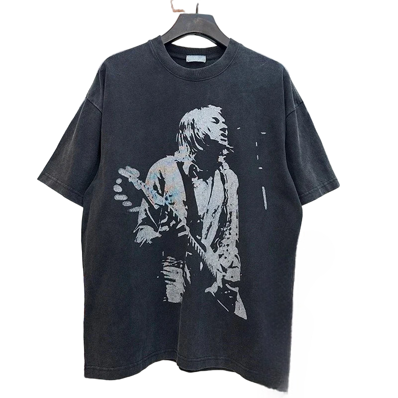 Kurt Cobain Playing Guitar Loose T Shirt