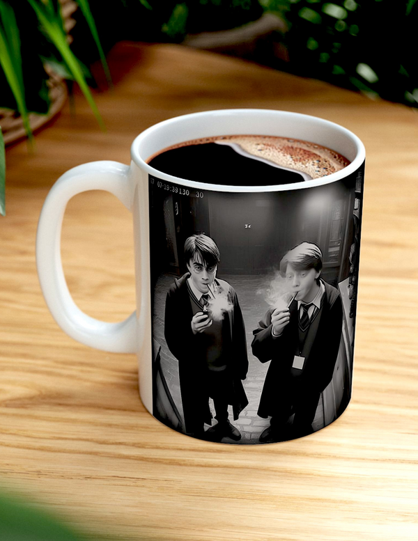 Harry and Ron Smoking Mug