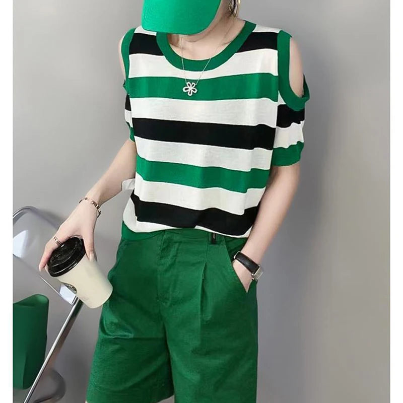 New Stylish Striped Casual T-shirt