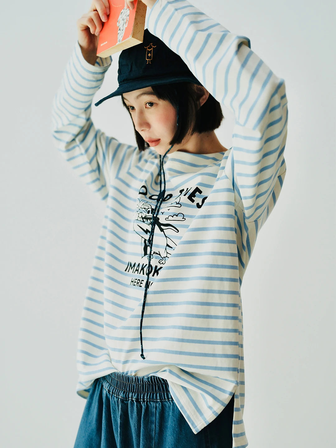 Striped Long Sleeve Loose Casual Cotton T-shirt