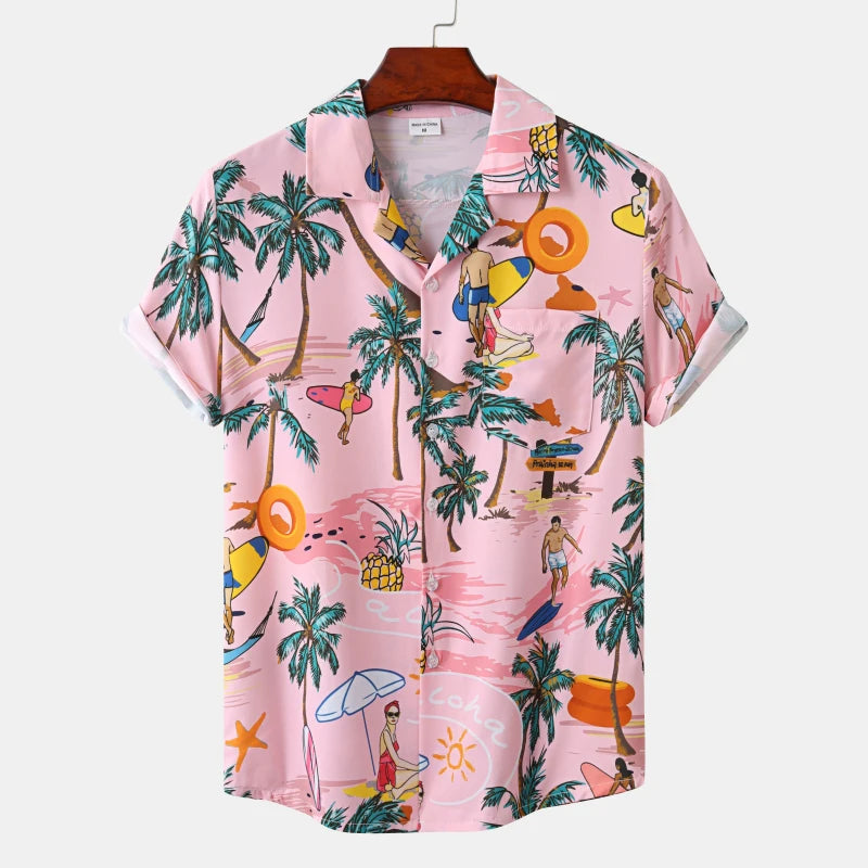 Hawaiian Shirts Beach Coconut Tree Design