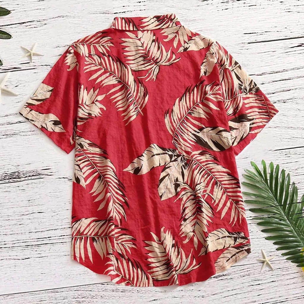 Hawaiian Leaf Print Shirt