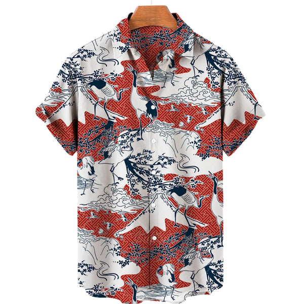 Japanese Theme Hawaiian Oversized Shirts