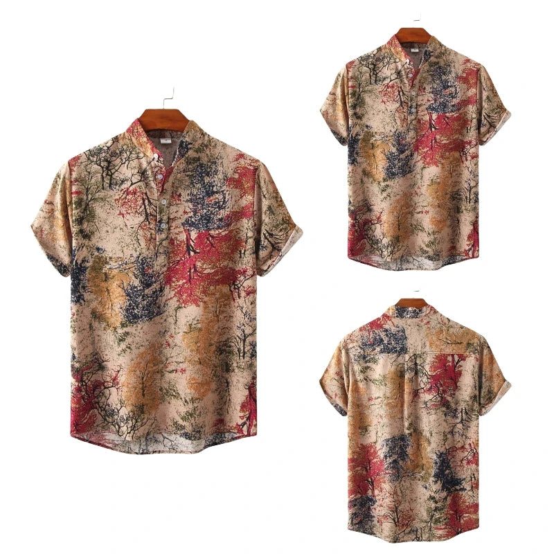 Stylish Hawaii  Linen Short Sleeve Shirt