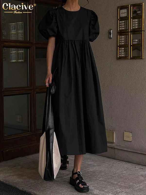 Calcive Casual  Black Dress