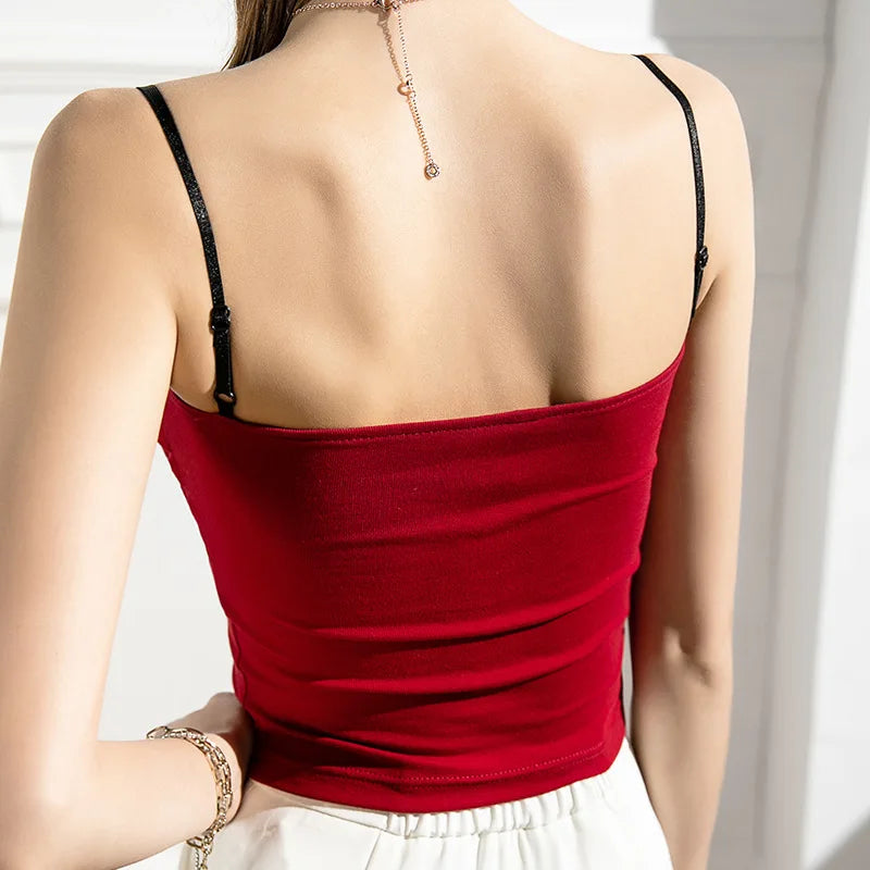 Backless Joint Wrap Camis Women’s Crop Top