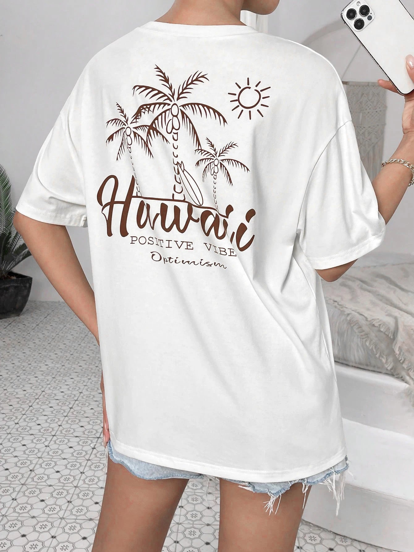 Hawaii Positive Vibes White T-Shirt