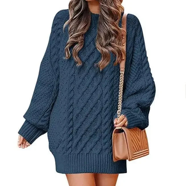 Round Neck Long Sleeve Knit Sweater