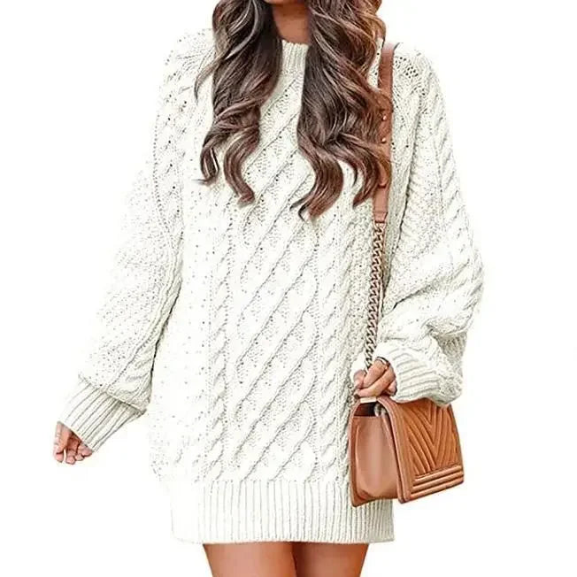 Round Neck Long Sleeve Knit Sweater