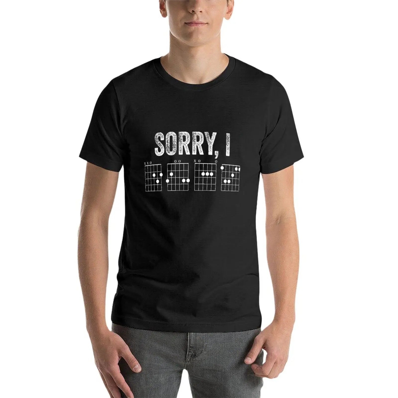 New Sorry IDGAF Message Guitar Chords Vintage T-shirt