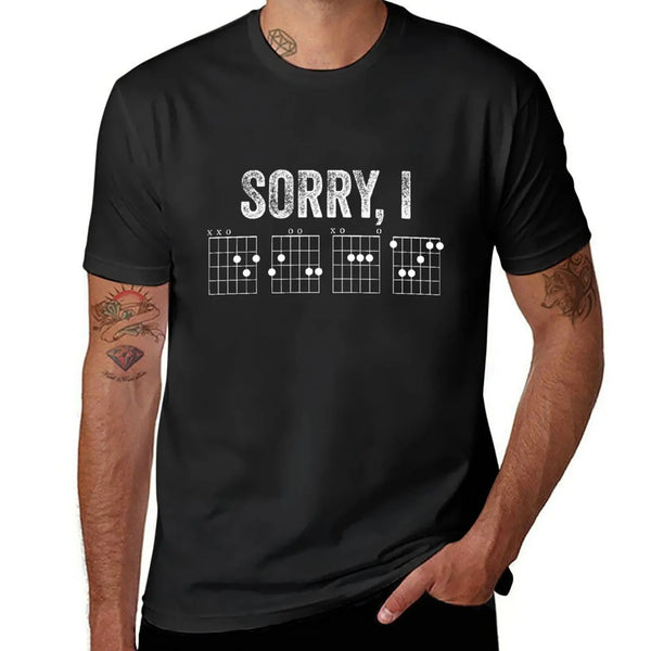 New Sorry IDGAF Message Guitar Chords Vintage T-shirt