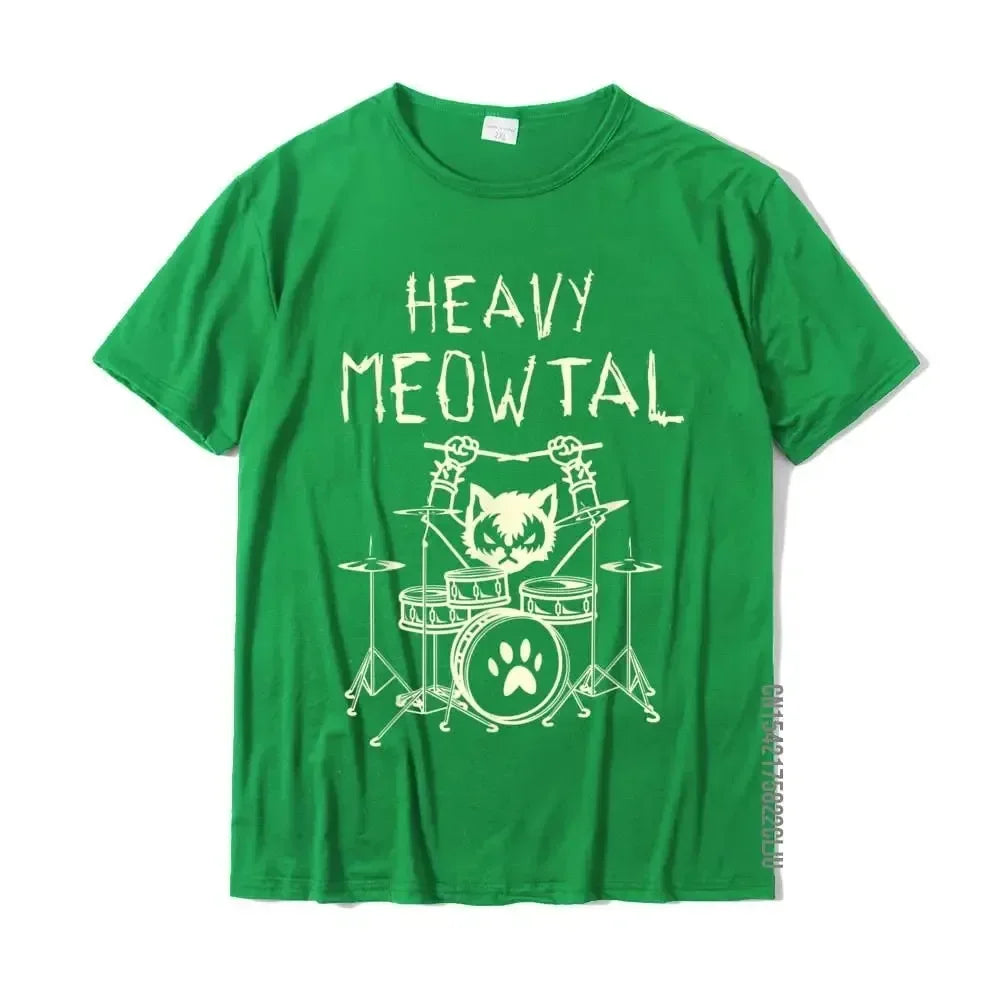 Heavy Meowtal Cat Funny T-Shirt