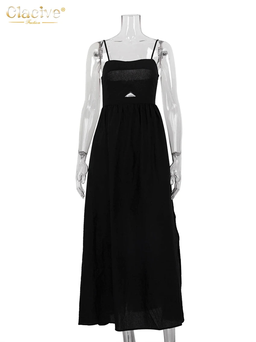 Loose Black Cotton Dress