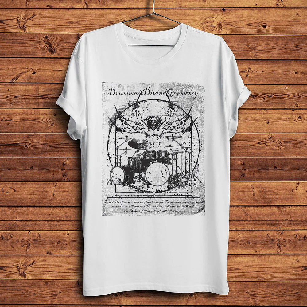 Funny Da Vinci’s Vitruviano Guitar Retro Artistic T-shirt