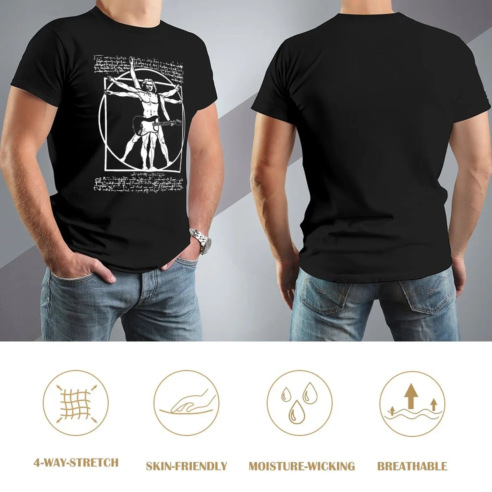 Funny Da Vinci Guitarist T-shirt