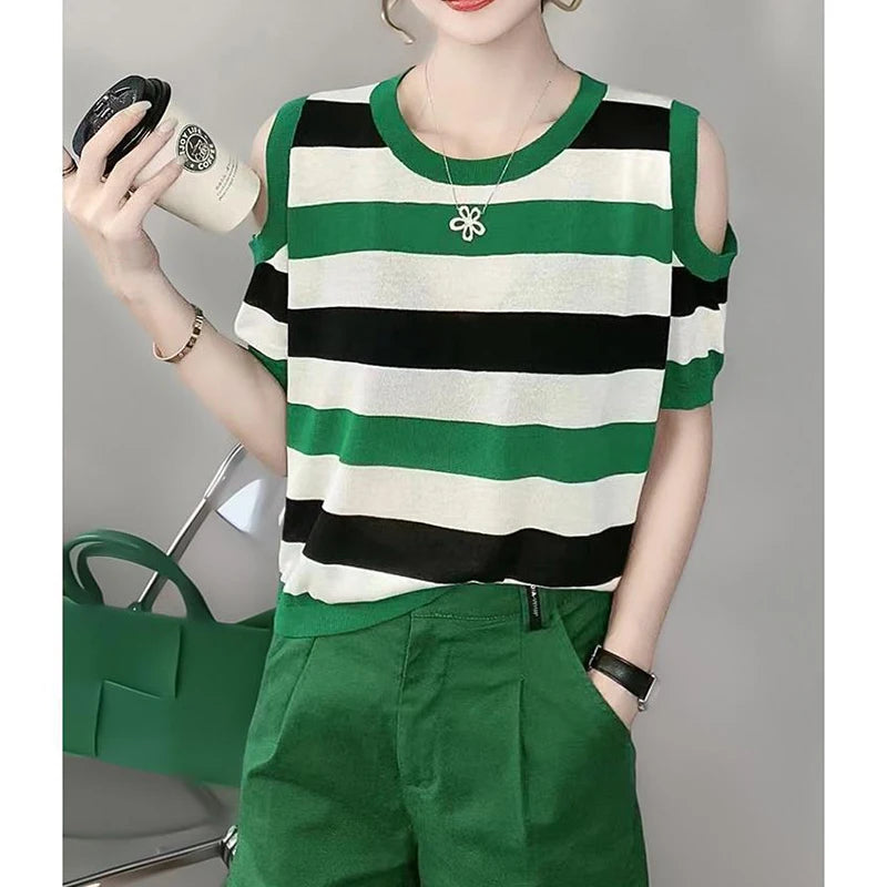 New Stylish Striped Casual T-shirt