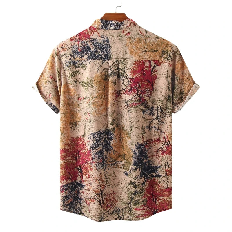 Stylish Hawaii  Linen Short Sleeve Shirt