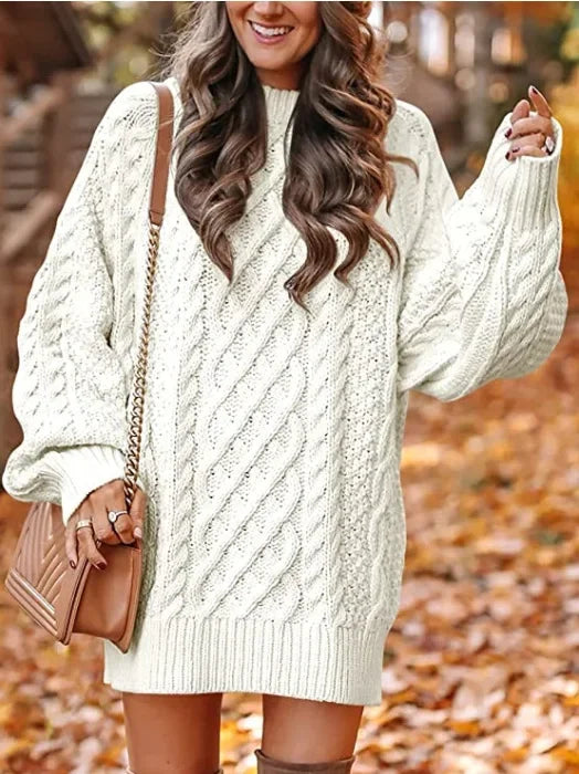 Round Neck Long Sleeve Knit Sweater