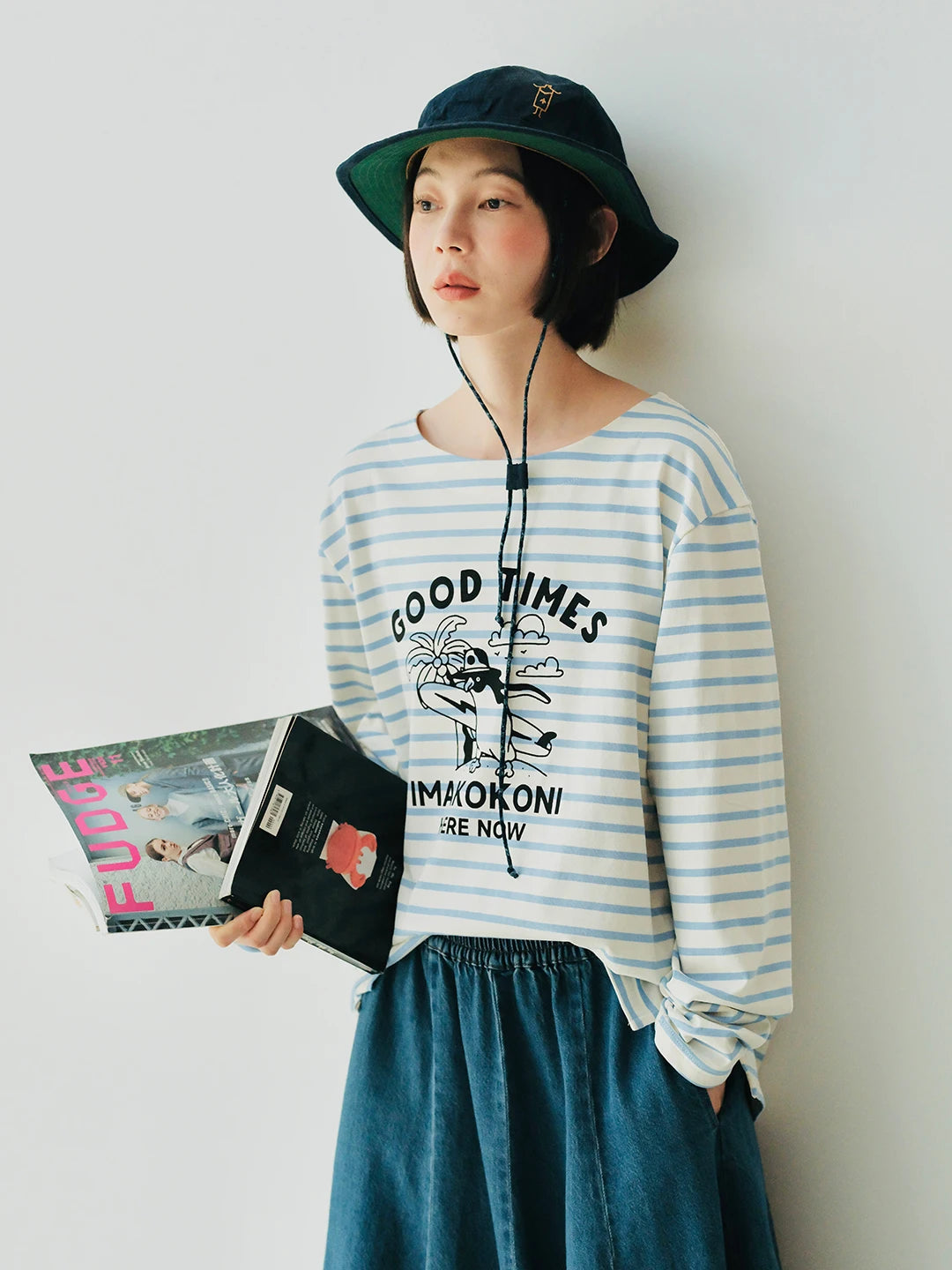 Striped Long Sleeve Loose Casual Cotton T-shirt