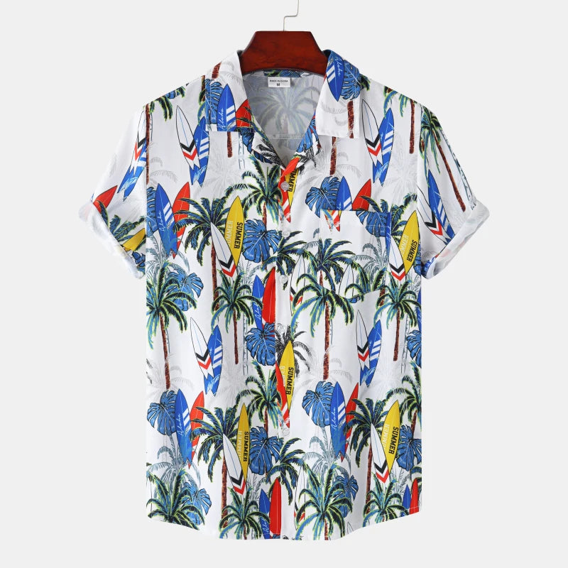 Hawaiian Shirts Beach Coconut Tree Design