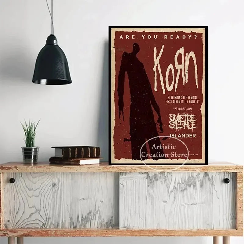 Korn Canvas Wall Art – Dark Nu-Metal Vibes for Bold Interiors