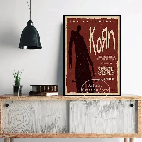 Korn Canvas Wall Art – Dark Nu-Metal Vibes for Bold Interiors