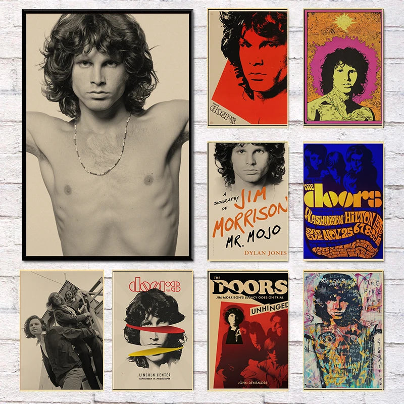 Vintage Retro Posters of Rock Star Jim Morrison