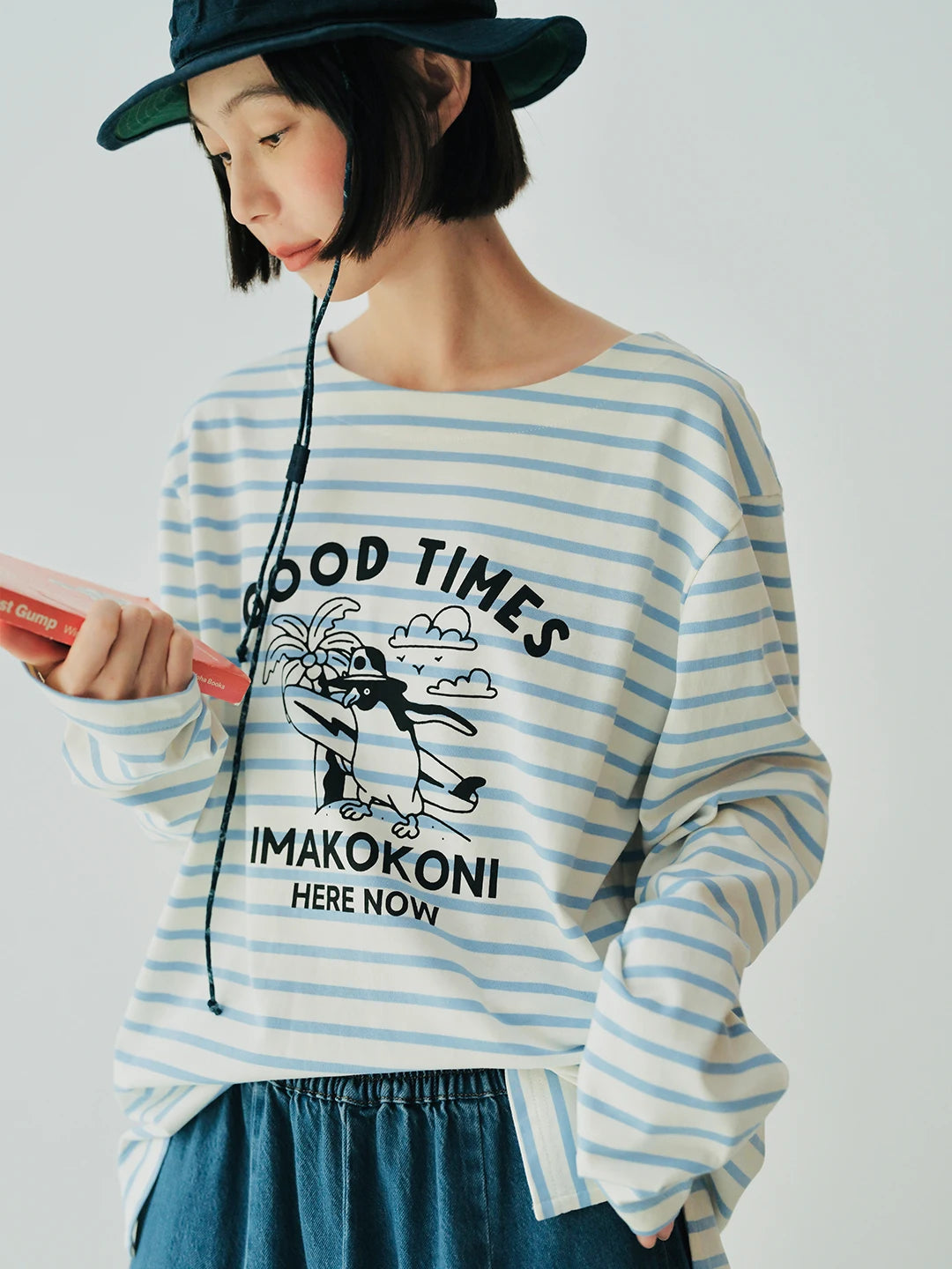 Striped Long Sleeve Loose Casual Cotton T-shirt