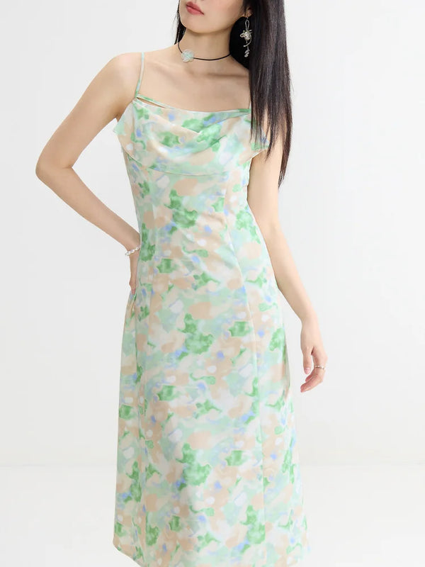 Summer Elegant Strappy Floral Long Dress