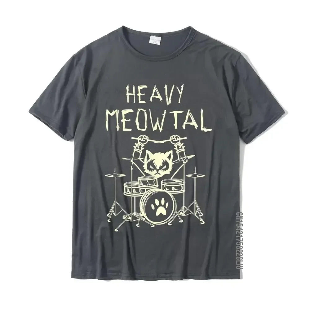 Heavy Meowtal Cat Funny T-Shirt