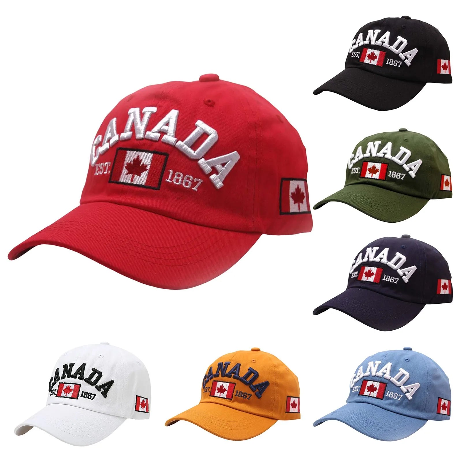 Canada Baseball Cap Maple Leaf Flag Adjustable Hat