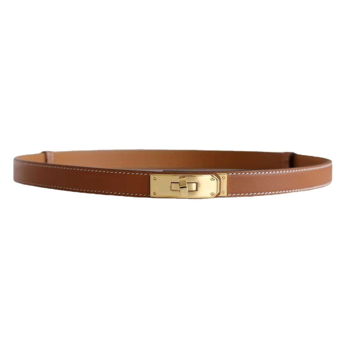 Rotating Buckle Leather Thin Belt All-match Women's Belt