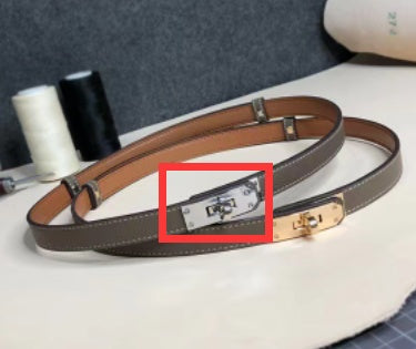 Rotating Buckle Leather Thin Belt All-match Women's Belt